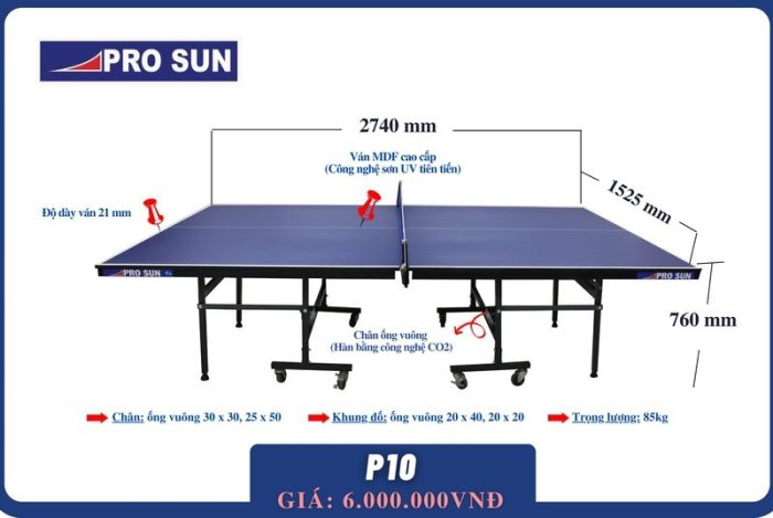 Bàn bóng bàn PRO SUN P10-5